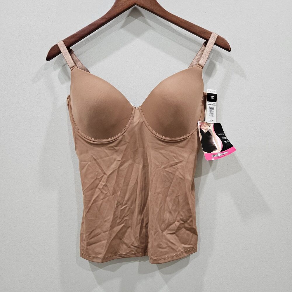 Delta Burke Smooth Shaping Camisole Pack of 2 1X Tan Shapewear Stretch Neutral